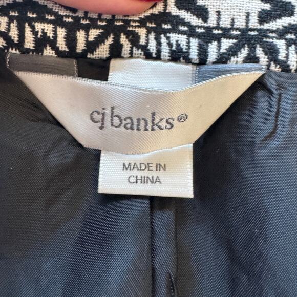 CJ Banks Patterned Open Jacket Women' Size 1X Artsy Aztec Casual Career - Picture 5 of 9